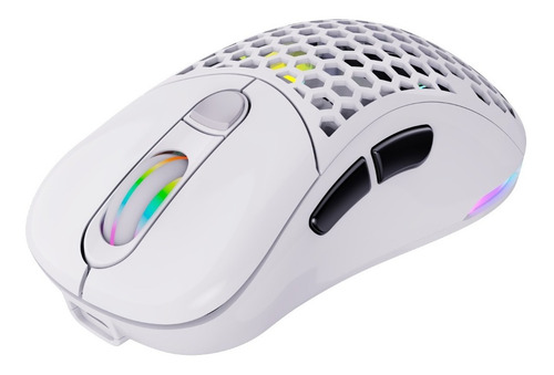 Imagen 5 de 9 de Mouse gamer de juego inalámbrico recargable VSG Aquila Fly blanco mate