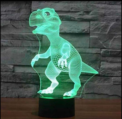 Lámpara 3d De Dinosaurio/cambia A 7 Colores