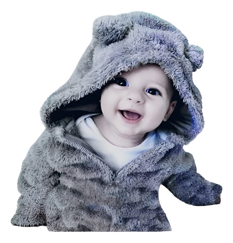 Enterito Oso Corderito Astronauta Charm Bebes Gris 3-6 M