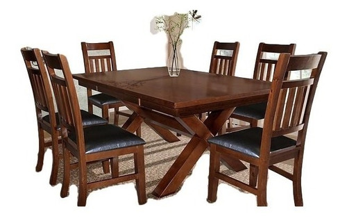 Comedor Cruze 6 Sillas - Tabaco Këssa Muebles