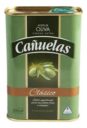 Aceite Cañuelas Oliva Clasico Extra Virgen Lata 500 Cc Maf2