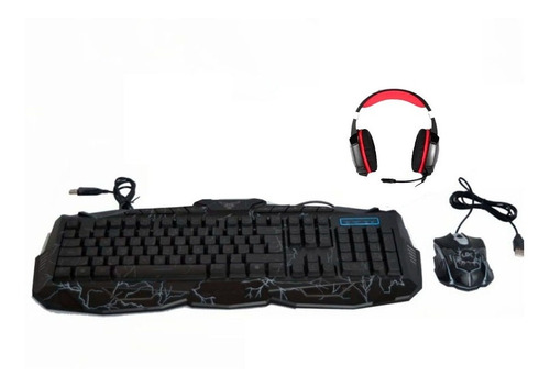 Combo Gamer Alambrico Jg-1200 Teclado Mouse Diadema Kotion 