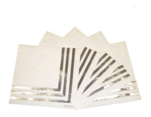 Servilleta De Papel Bordes Plateados X12 Unidades