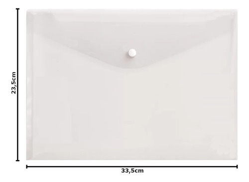 Kit 50 Pastas Envelope Com Botão Ofício/a4 Acp Transparente
