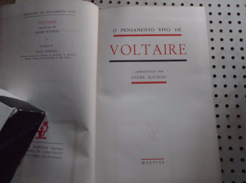 Imagem 3 de 6 de Livro Pensamento Vivo De Voltaire Ano 1965 N1710