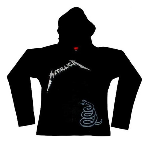Metallica Black Polo Mujer Capucha Small [rockoutlet] Remate
