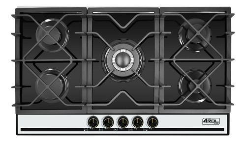 Combo Parrilla Y Campana 90 Cm 5 Quemadores Vidrio Arol Color Bitono