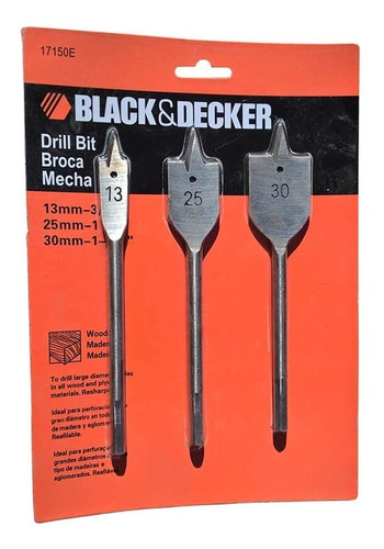 Set De Mechas Paleta 3 Piezas Black And Decker 17150e