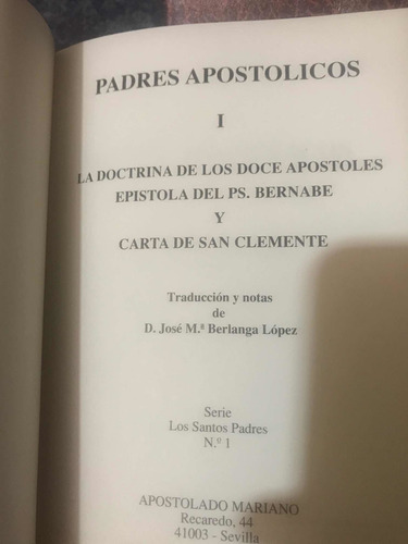 Padres Apostólicos I, Ii Y Iii
