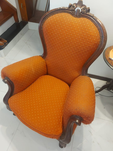 Juego De Sillones Estilo Colonial Ingles Para Retapizar Rojo (Usado)