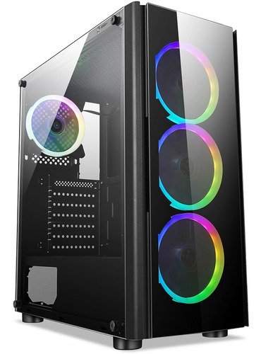 Gabinete para jugadores Liketec Streamer V2 Rgb con 4 ventiladores de vidrio