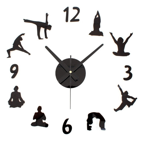 Creativo Yoga Patrón Reloj De Pared Diseño Moderno Gran Bric