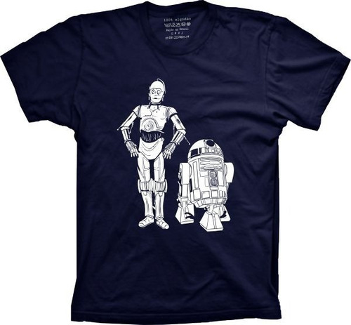 Camiseta Plus Size Filme - Star Wars - C-3po - R2-d2