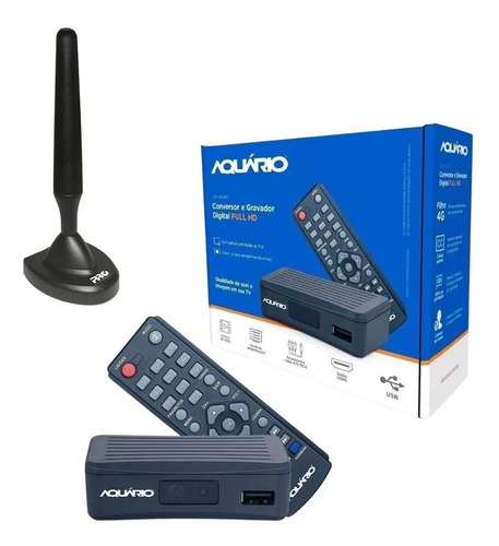 Kit Conversor E Gravador Digital Com Antena Interna Dtv-4100