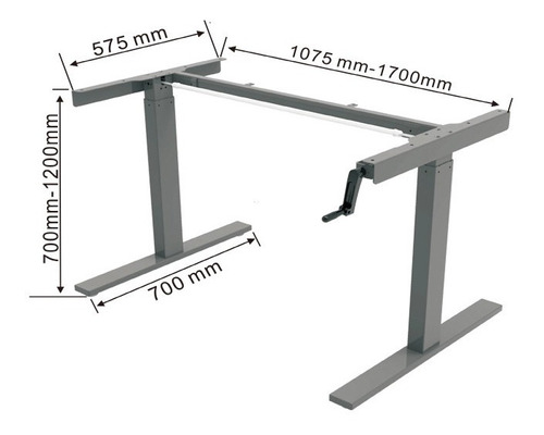 Escritorio Con Altura Ajustable Manual,sin Tablero
