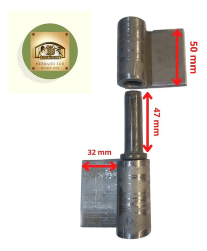 Imagen 3 de 10 de Bisagra Herrero Soldar 50x5x40 Mm Reforzada Ala Larga Hierro