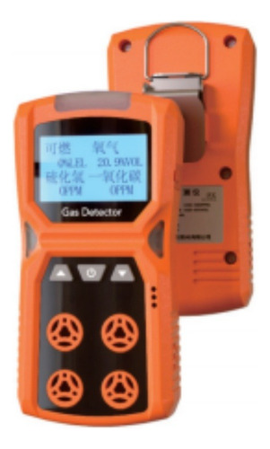 Explosímetro Detector 4 Gases O2 H2s Co Lel Calibrado Adks4 Naranja
