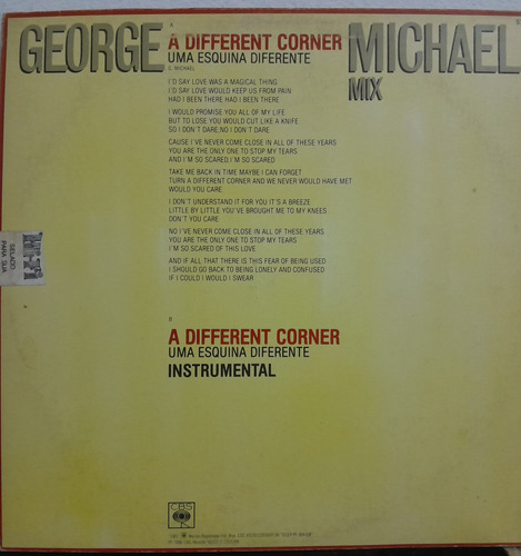 George Michael - A Different Corner Vinil Single Nacional