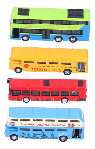 Juego De 4 Piezas De Juguetes De Aleación Bus Toy Para Educa