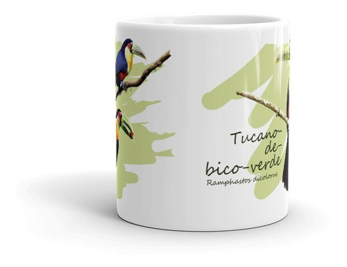 Imagem 3 de 7 de Caneca Personalizada Aves De Ubatuba (tucano De Bico Verde)