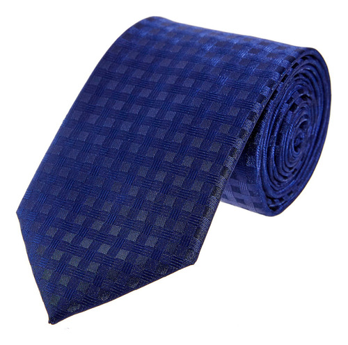 Corbata Slim Hombre Relieve Tejido Jaquard Vittorio Forti, Color Azul Largo 6.5 cm