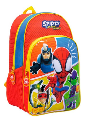 Mochila Espalda Spidey Villanos 16 Pulgadas Color Rojo