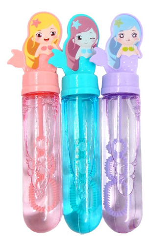 Burbujas Burbujero De Jabon Juguete Para Niños Con 3 Frascos Color Sirena