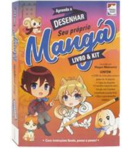 Libro y kit: Aprende a dibujar manga, de Lake Press. Editora Happy Books, tapa blanda en portugués