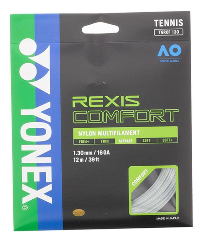 Juego De Cuerdas Yonex Rexis Comfort (16l-1.25) (blanco Frío