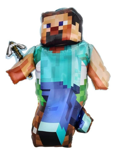 Globo De Aluminio Personaje Minecraft Fiestas Cumpleaños