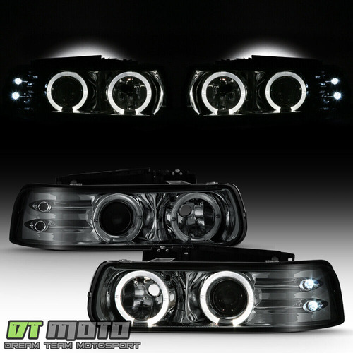 Par Faros Ahumado Led Chevrolet Silverado 1500 Lt 2000 4.3l