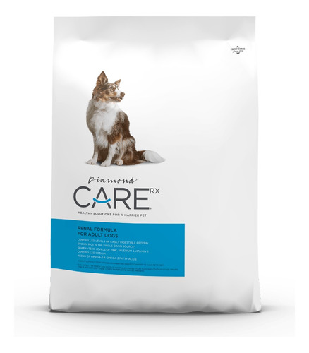 Diamond Care Renal Rx Formula Cuidado Enfermedad Riñon 8 Lb Alimento Perro Adulto Todos Los Tamaños Sabor a Pollo Proteína de Fácil Digestión Comida Baja en Sodio y Fósforo con Antioxidantes 3,63 Kg