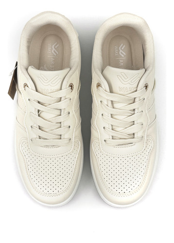 Zapatilla Mujer Beige Brillo Vestir Fina Calidad Wake Cata