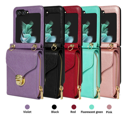 Funda De Cuero Cruzada For Samsung Galaxy Z Flip 6 5 4 3 5g
