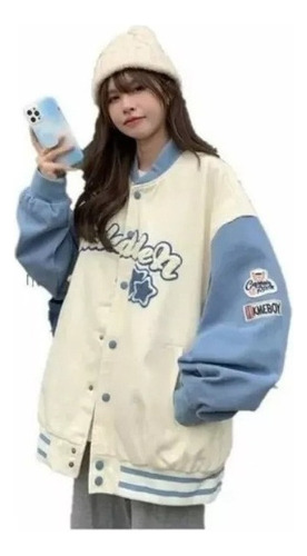 Chaqueta Mujer Uniforme Béisbol Lindo Estilo Harajuku Retro