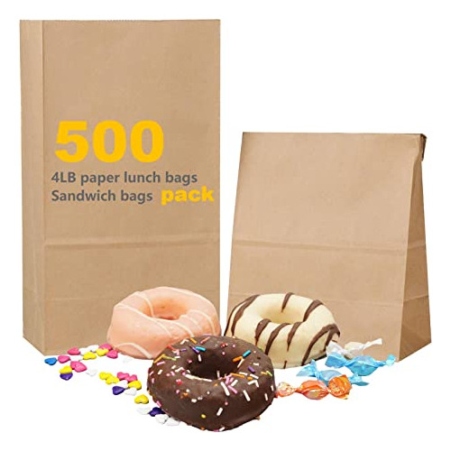 Brown-paper-lunch-bags 4lb 500-pcs-snack-bags Bvwpk