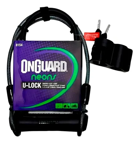 Cadeado U-lock + Cabo Onguard 8154 Cor Preto