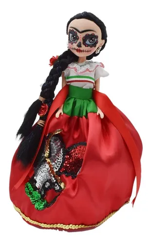 Muñeca Frida Kahlo Catrina Vestido China Poblana Adorno Muñeca Frida Kahlo Catrina Vestido China Poblana Adorno