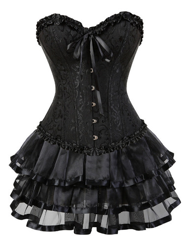 Palace Shapewear Ruffle Lace Corset Top Short Skirt