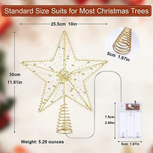 M Estrella Decorativa Para Árbol Navidad Con Guirnalda