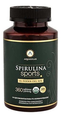 Imagen 1 de 1 de Aquasolar Spirulina Sports 360 Tabletas 100 % Organicas 