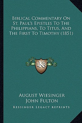 Libro Biblical Commentary On St. Paul's Epistles To The P...