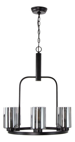 Lámpara Colgante Vintage E26 60w Negro Mate 6 Luces