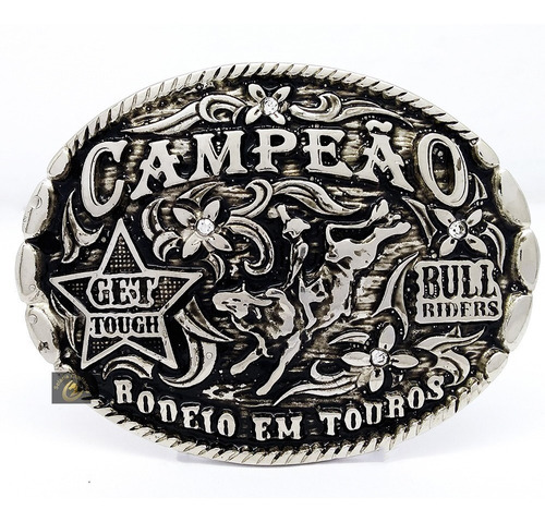 Fivela Cowboy Campeão Country Rodeo Prata - Envio Imediato!