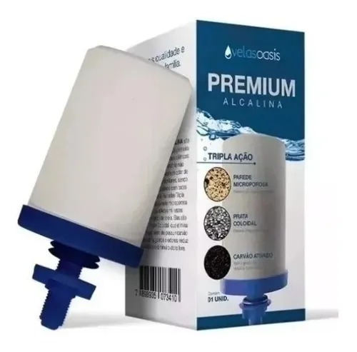 Kit 12 Velas Para Filtro Barro Alcalina Tripla Ação Premium Cor Branco