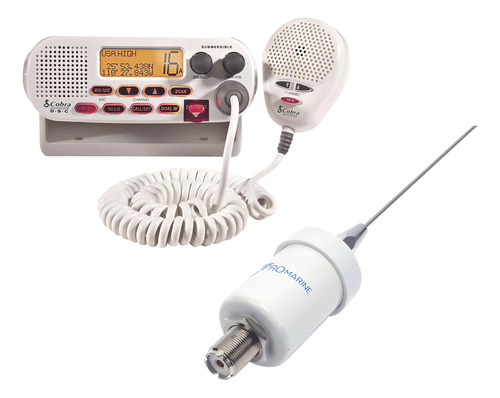 Kit Radio Móvil Marino Cobra Mrf45d Vhf Clase D Intern. Usa
