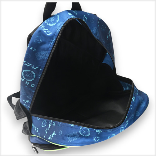 Mochila Skora 16 Pulgadas Escolar Reforzada Para Espalda Azul Gamer