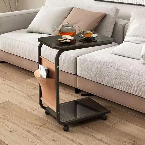 Mesa Auxiliar Latera De Madera Con Ruedas Mesita Notebook