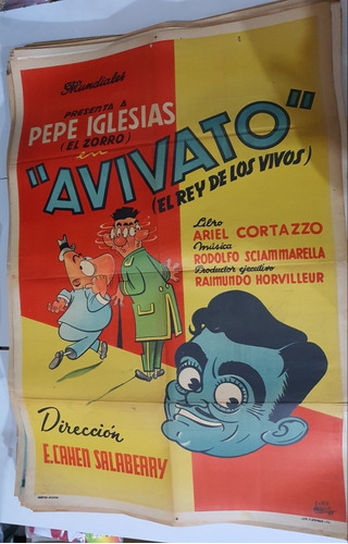 Antiguo Afiche Cine Original-avivato- Firma Lino Palacio-sb