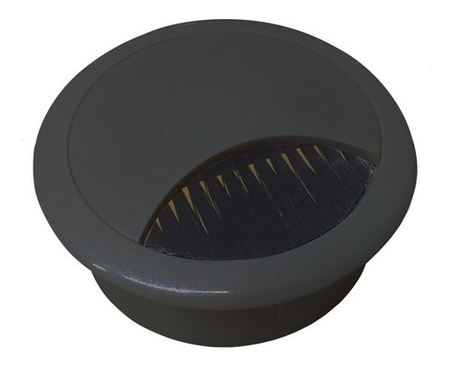 Imagen 1 de 10 de Pasacable De Escritorio Negro Con Felpa 60 Mueble Mm Cima M